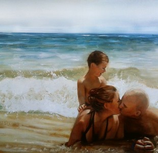 Portret na plaży 100x70